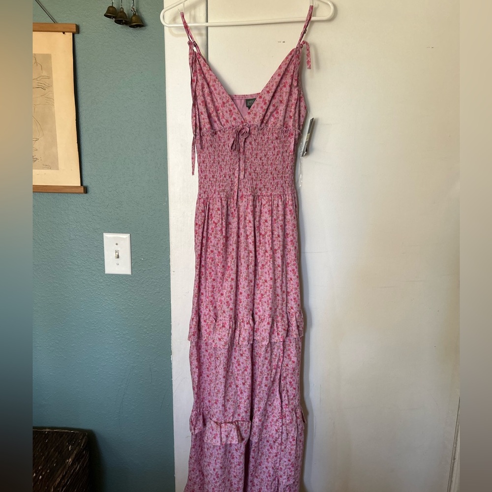 wild fable Pink Floral Tiered Maxi Dress